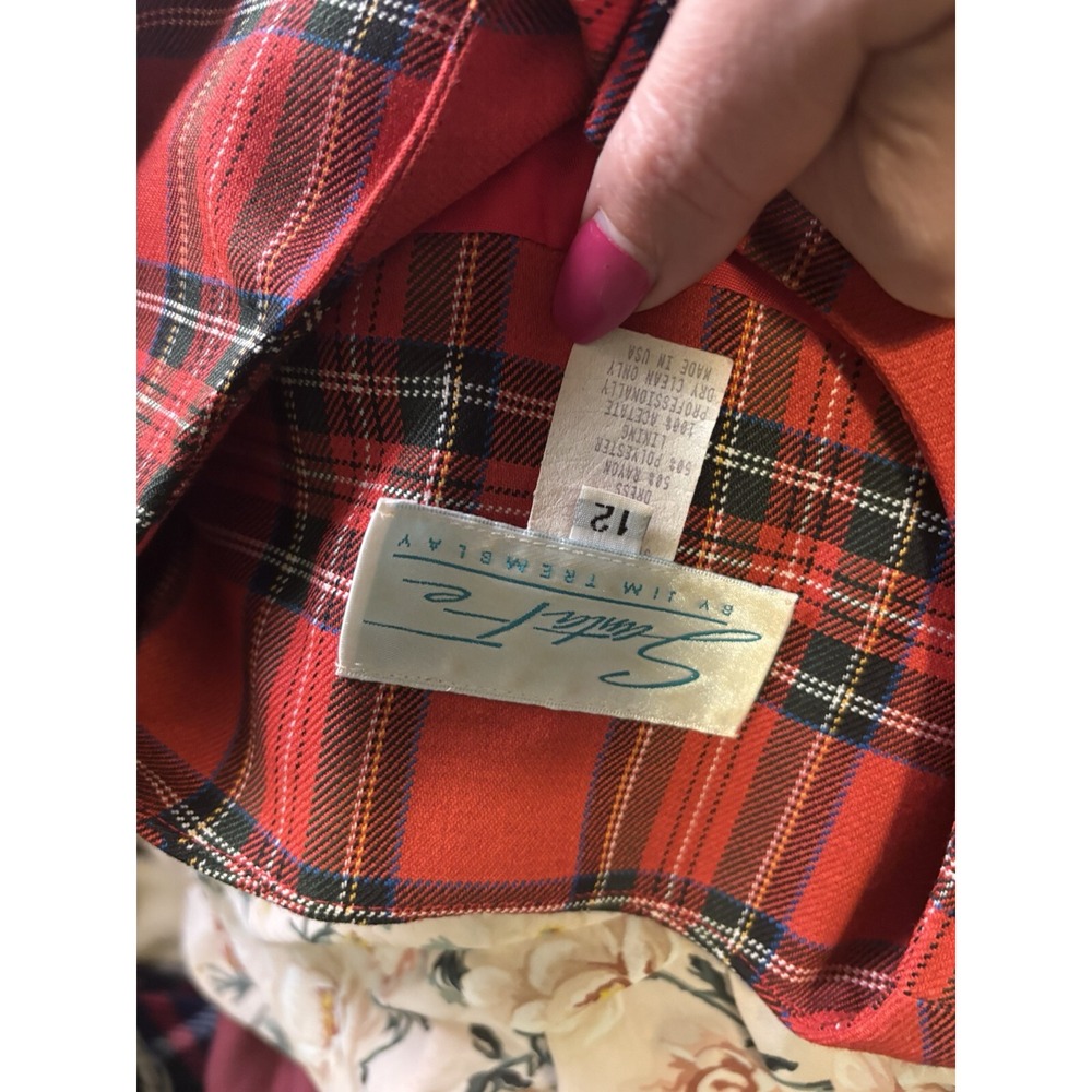 Vintage Dress Womens 12 Tartan Plaid Western country Santa Fe by Jim Tremblay - Picture 6 of 10